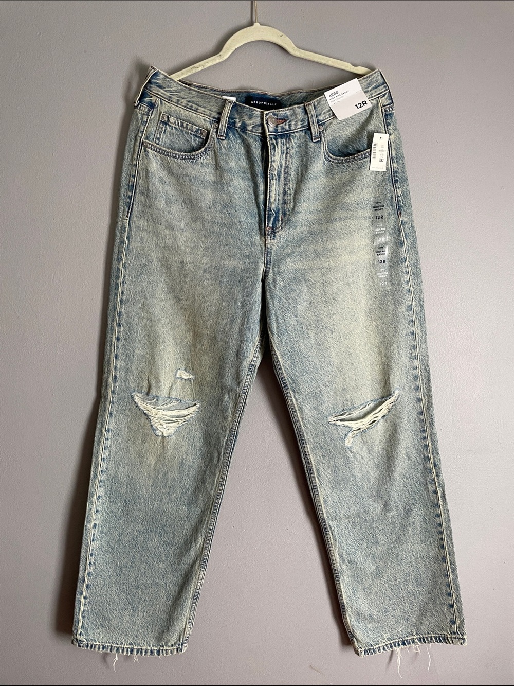 New Light Wash Non Stretch High Rise Baggy 12R